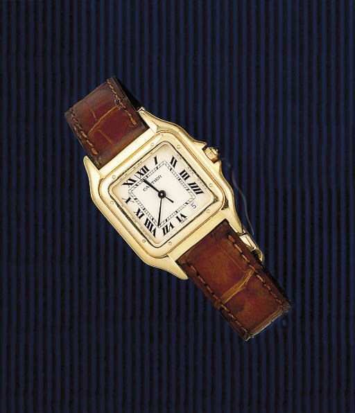 A QUARTZ "SANTOS" WRISTWATCH, BY CARTIER