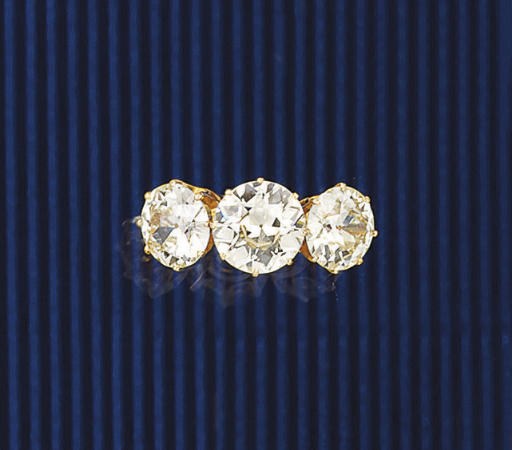 A DIAMOND THREE STONE RING
