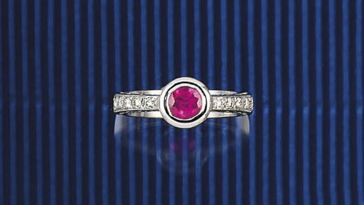 A RUBY AND DIAMOND RING