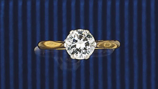 A DIAMOND SINGLE STONE RING