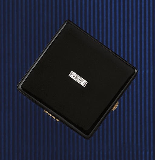 A SILVER GILT, ENAMEL AND DIAMOND MINIATURE POWDER COMPACT, BY CARTIER