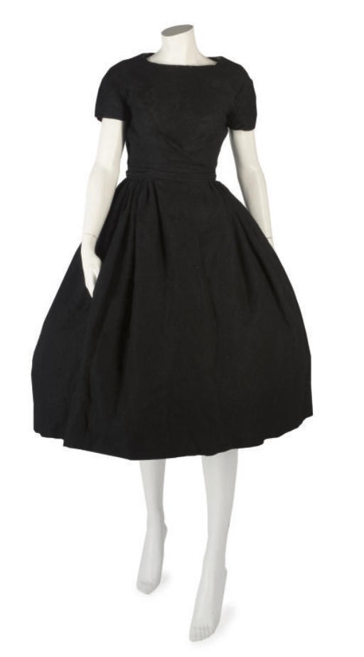 BALMAIN COUTURE, A FINE BLACK WOOL COCKTAIL DRESS