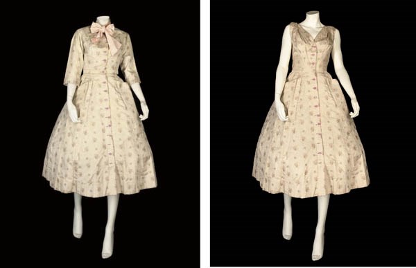 BALMAIN COUTURE, A CREAM SILK DAY ENSEMBLE, circa 1954