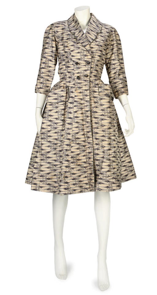 BALMAIN COUTURE, A 'BAMBOO' COATDRESS, 1952