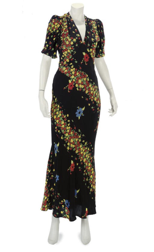 OSSIE CLARK, A CREPE DE CHINE GOWN, circa 1974