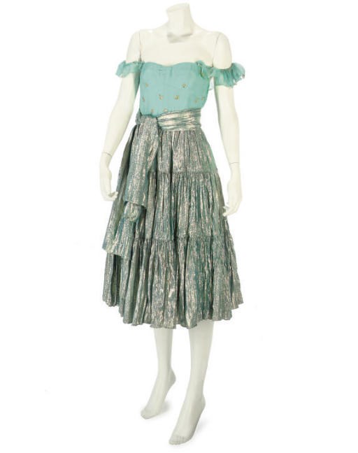 THEA PORTER COUTURE, A TURQUOISE AND GOLD ENSEMBLE, 1970S