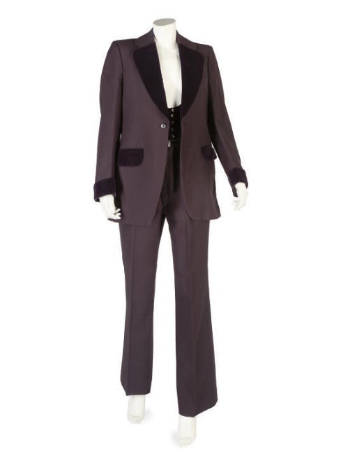 CHRISTIAN DIOR MONSIEUR, A PLUM VELVET AND SILK TUXEDO