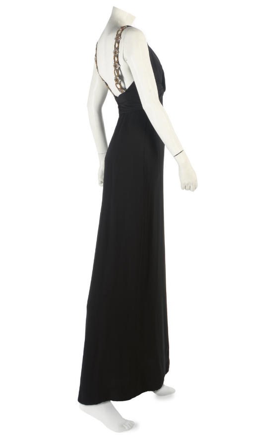 CHRISTIAN DIOR COUTURE, A BLACK SILK EVENING GOWN
