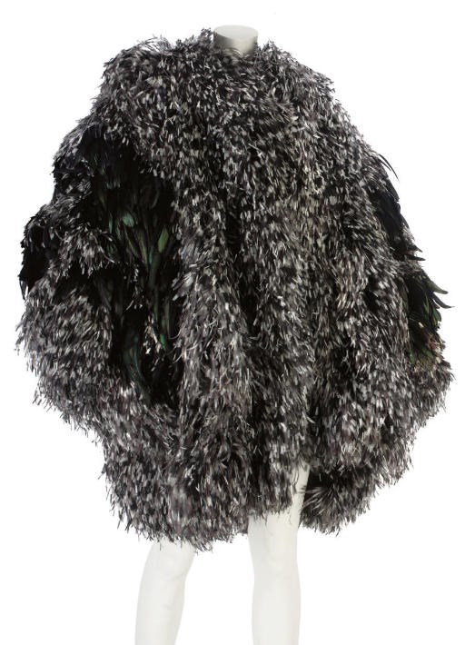 CHRISTIAN DIOR COUTURE, A DRAMATIC FEATHER COAT