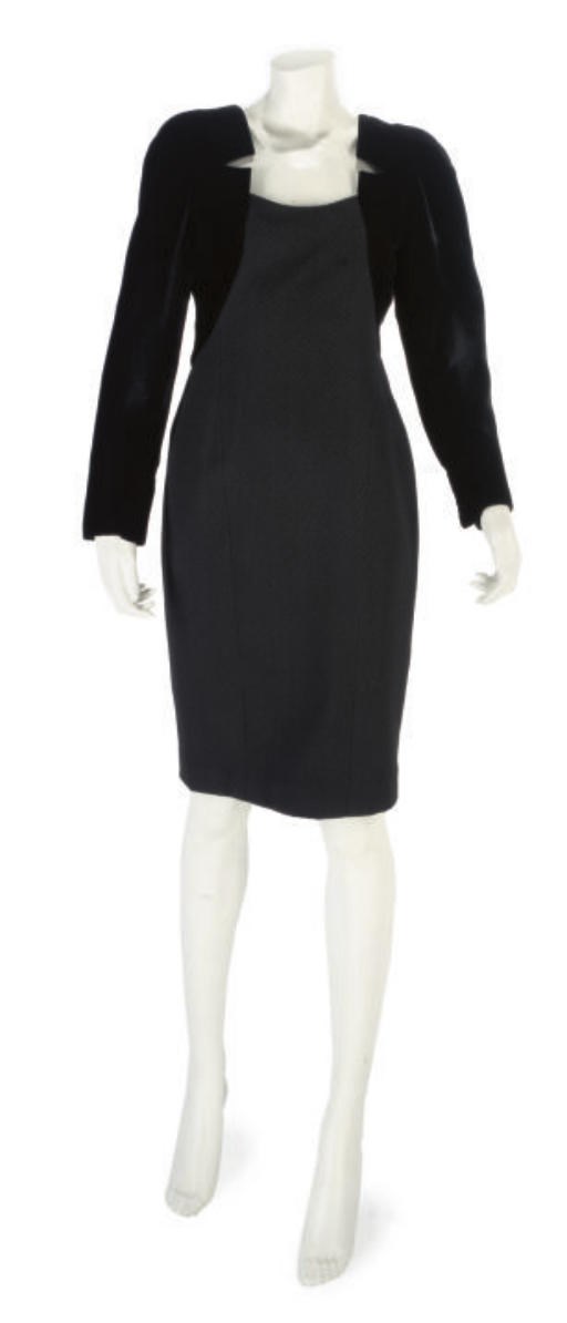 CHRISTIAN DIOR COUTURE, A BLACK COCKTAIL DRESS