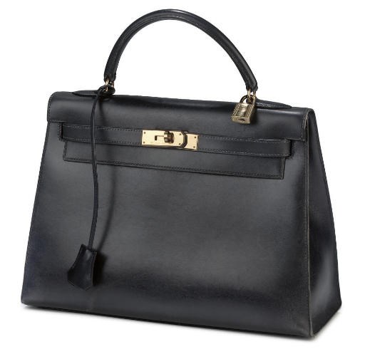HERMÈS, A NAVY BLUE BOX LEATHER KELLY BAG