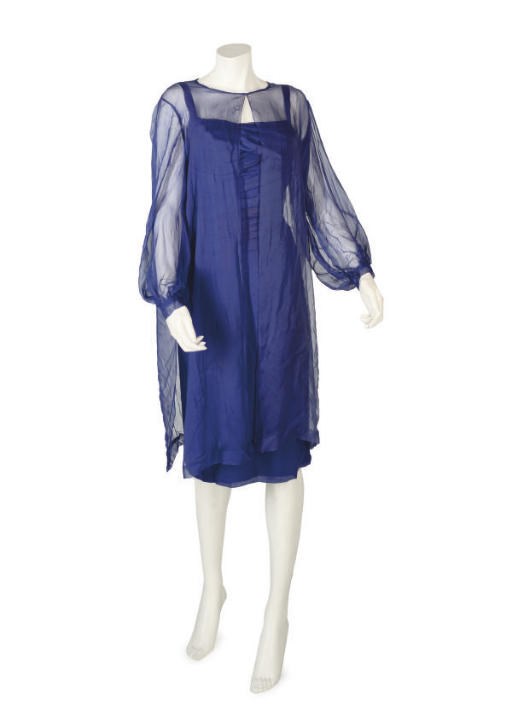 MAGGY ROUFF COUTURE, A SAPPHIRE BLUE COCKTAIL ENSEMBLE