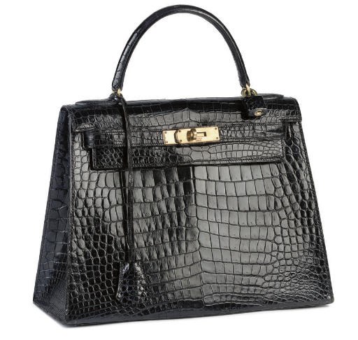 HERMÈS, A BLACK CROCODILE KELLY BAG