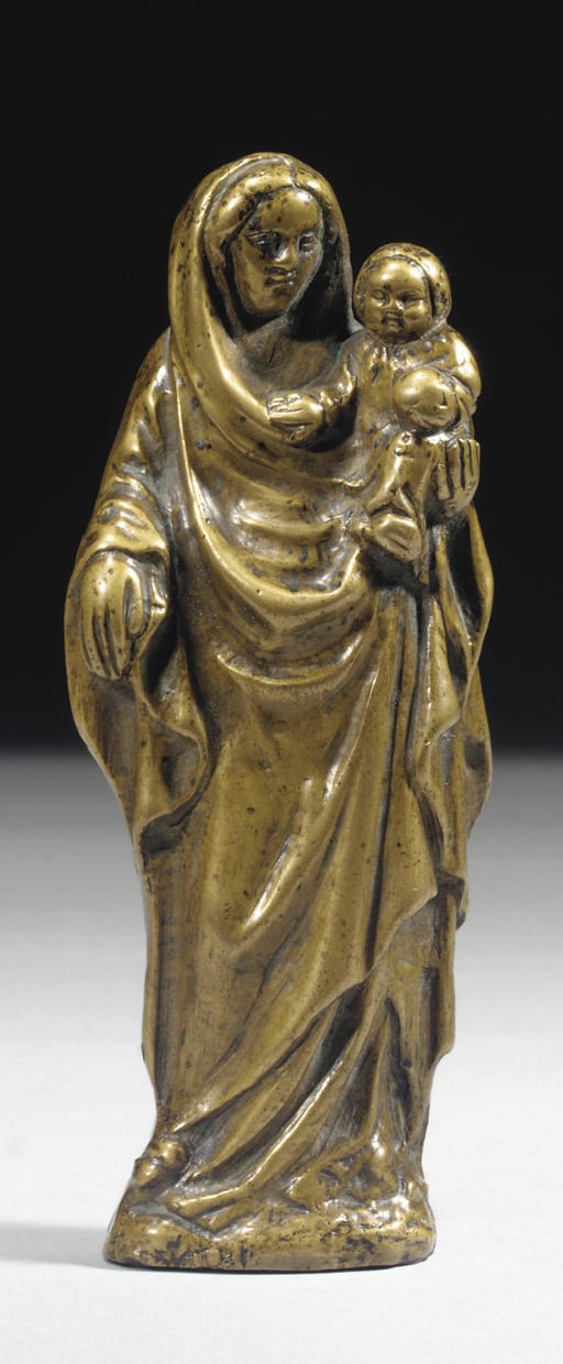 VIERGE A L'ENFANT EN LAITON