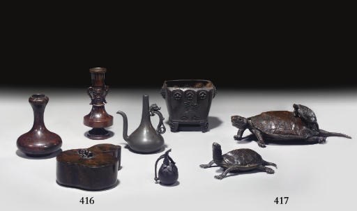 TORTUE ET GROUPE DE TORTUES EN BRONZE