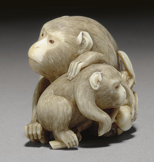 An Osaka School Ivory Netsuke**