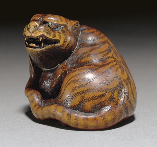 A Yamada School Wood Netsuke