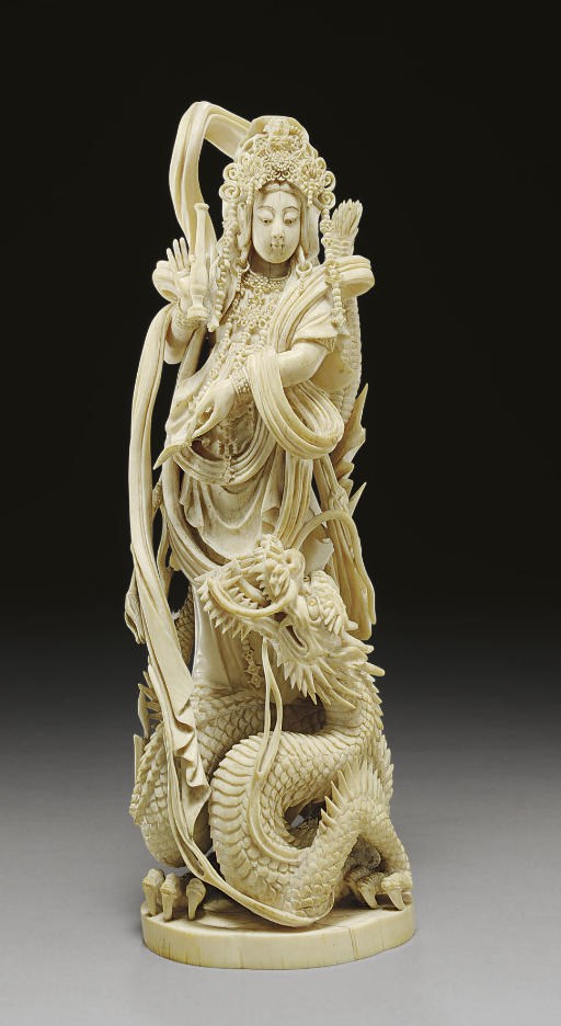 An Ivory Figure of Kannon**
