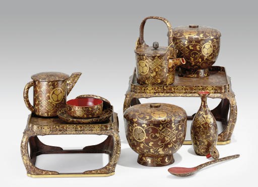 A Lacquer Set of Food Dishes