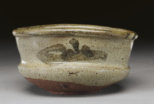 A Stoneware "Shoe-Shaped" (Kutsugata) Tea Bowl