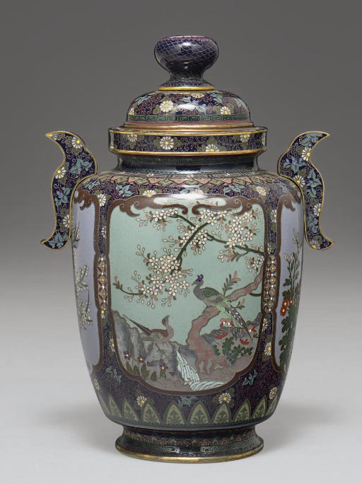 A Cloisonné Enamel Vase and Cover