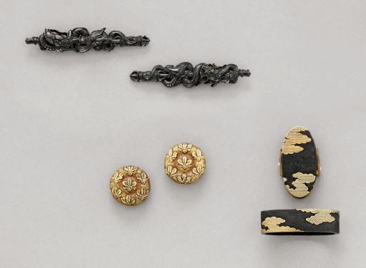 Two Pairs of Menuki and a Pair of Fuchi-gashira