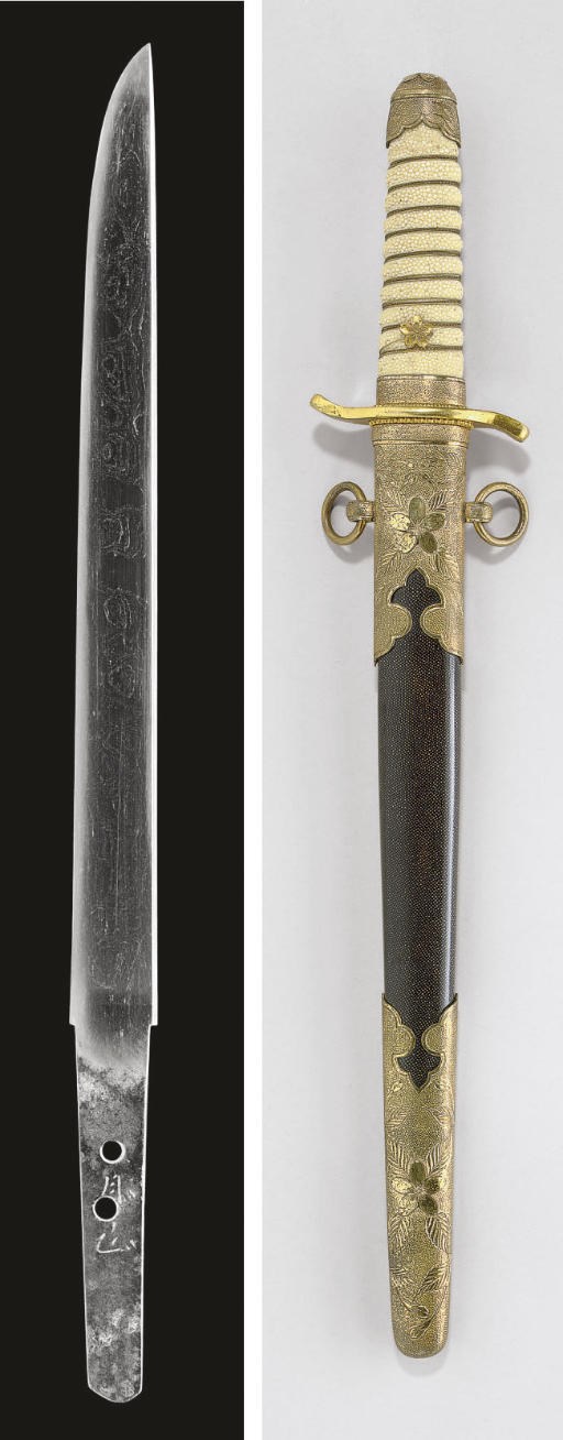An Iyo Tanto in Mounts and a Gassan School Tanto in Naval Mounts