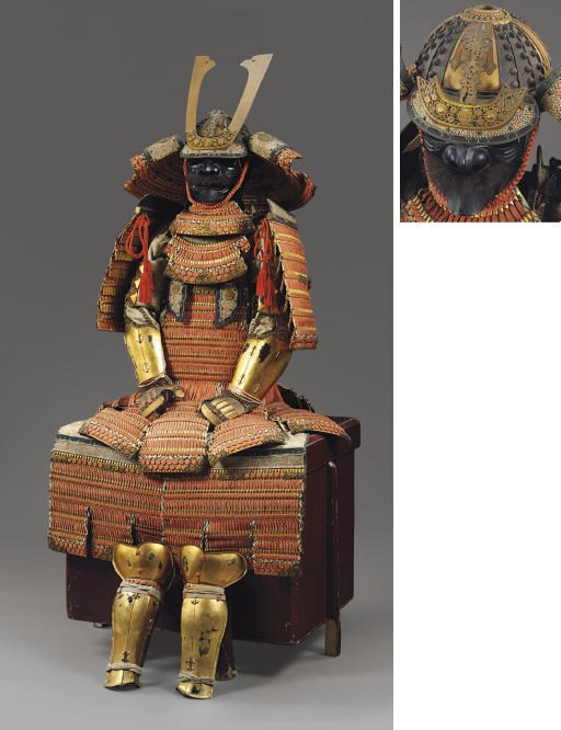 An Orange-Laced Domaru Suit of Armor