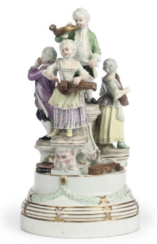 A GERMAN PORCELAIN GROUP OF MUSICIANS