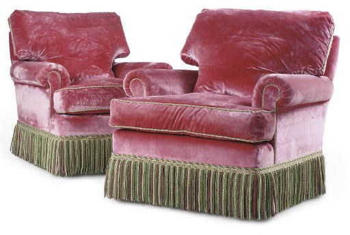 A PAIR OF GEORGE SMITH ARMCHAIRS