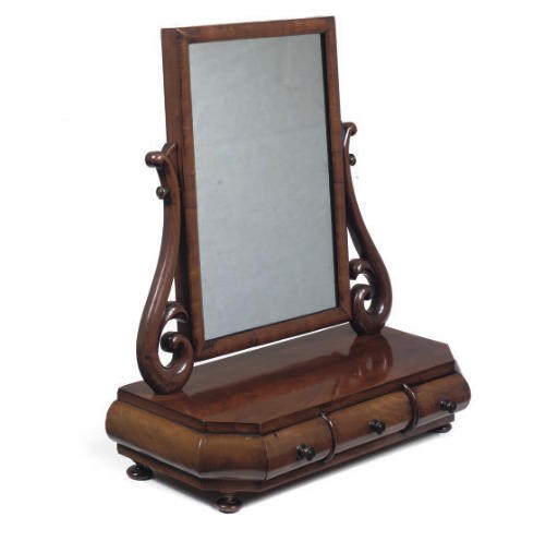 A VICTORIAN MAHOGANY DRESSING MIRROR