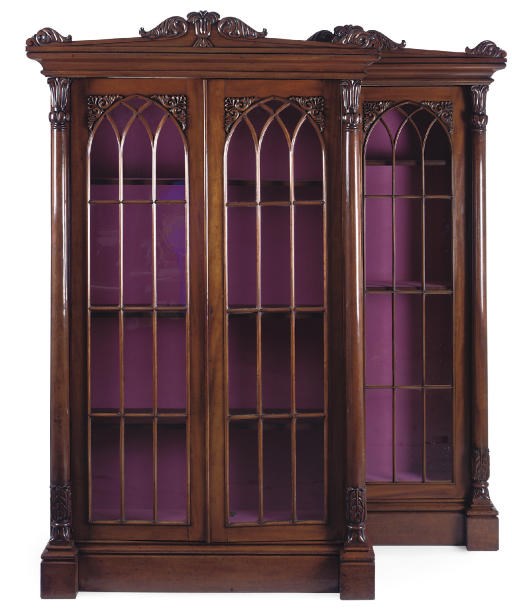 A PAIR OF MAHOGANY BOOKCASES