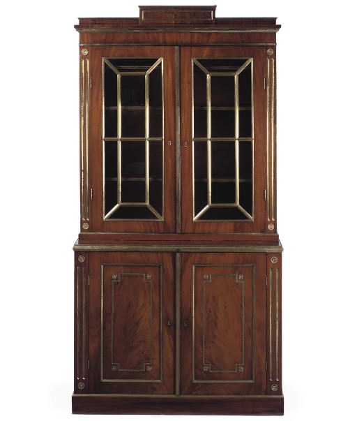A RUSSIAN MAHOGANY AND BRASS MOUNTED BOOKCASE