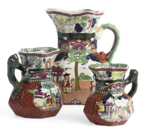 THREE MASON'S IRONSTONE GRADUATED JUGS
