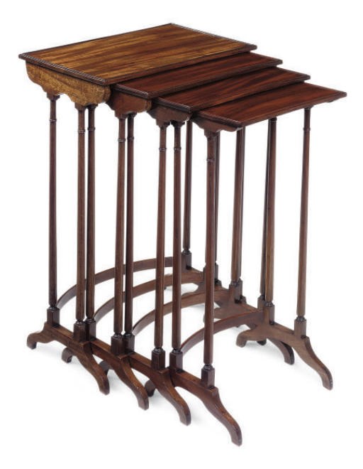 A SET OF LATE VICTORIAN MAHOGANY QUARTETTO TABLES