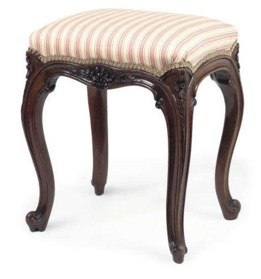 A MID VICTORIAN WALNUT STOOL