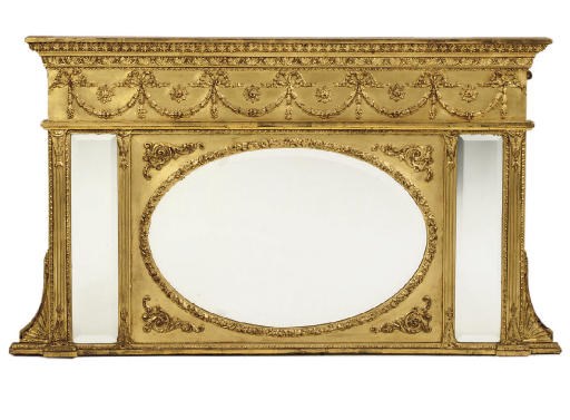 A REGENCY GILT OVERMANTEL MIRROR
