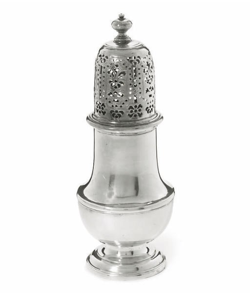 A GEORGE I SILVER SUGAR CASTER