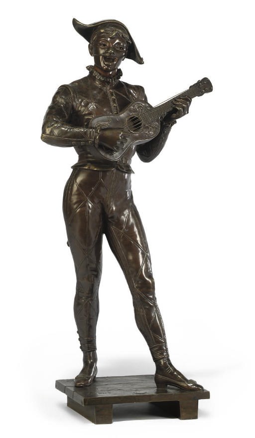 A FRENCH BRONZE FIGURE OF A COURT JESTER