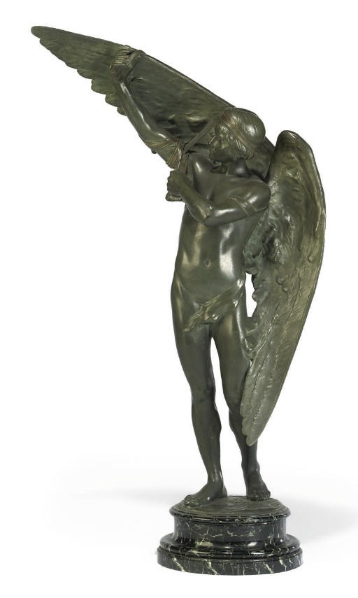 A FRENCH BRONZE FIGURE OF ICARUS