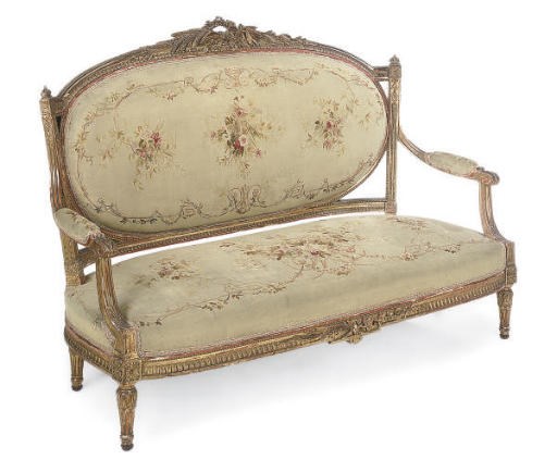 A FRENCH GILTWOOD CANAPE