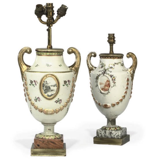 TWO CHINESE-EXPORT FAMILLE-ROSE PORCELAIN VASES