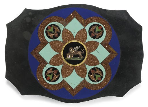 AN ITALIAN PIETRA-DURA AND MICRO-MOSAIC PAPER WEIGHT