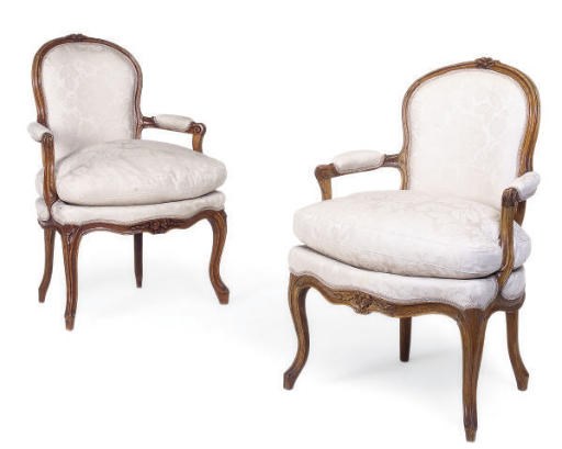 A LOUIS XV BEECH FAUTEUIL