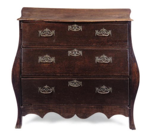 A DUTCH OAK THREE DRAWER CHEST