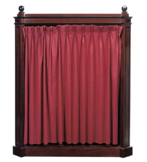 A MAHOGANY OPEN WARDROBE