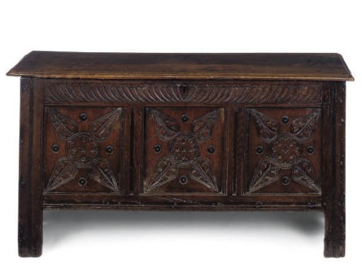 AN OAK CHEST
