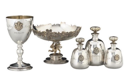 A LIMITED EDITION COMMEMORATIVE PARCEL-GILT SILVER TAZZA