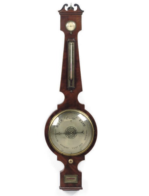 A Victorian mahogany wheel barometer