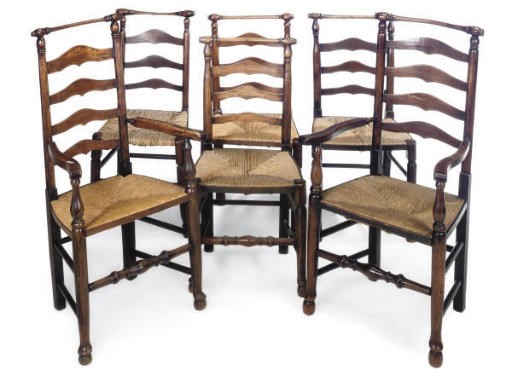 A NEAR SET OF TWELVE 'MACCLESFIELD' ASH, FRUITWOOD AND BEECH CHAIRS